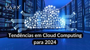 tendências em Cloud Computing para 2024. A imagem mostra uma nuvem com várias figuras dentro e conexões.